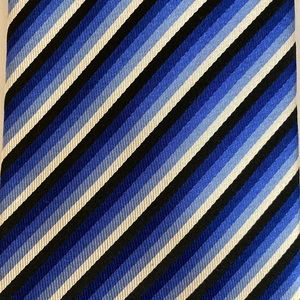Alfani Blue/Black/White Tie 100% Silk
